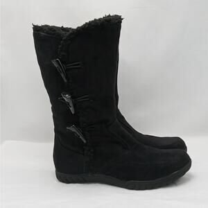 Kenneth Cole Unlisted On Your Mark Boots Women's 6M Black Faux Suede Mid Calf